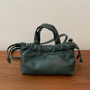 Madewell Piazza mini crossbody dumpling bag in the shade dark palm green